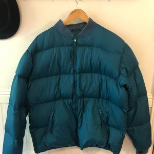 Classic vintage REI Goose Down lightweight nylon jacket jade color size XLT